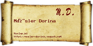 Mösler Dorina névjegykártya